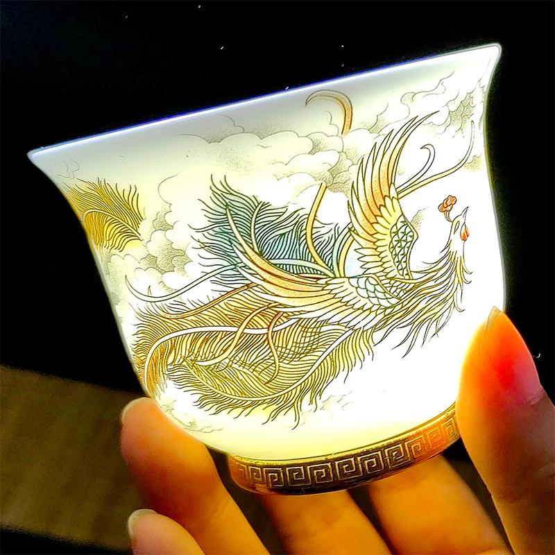 China Ceramică Glazură Neobișnuită Porțelan Jingdezhen Ceașcă Glazură Estetică Pentru Kung Fu Puer Oolong Tieguanyin Ceremonie Ceai cu Flori