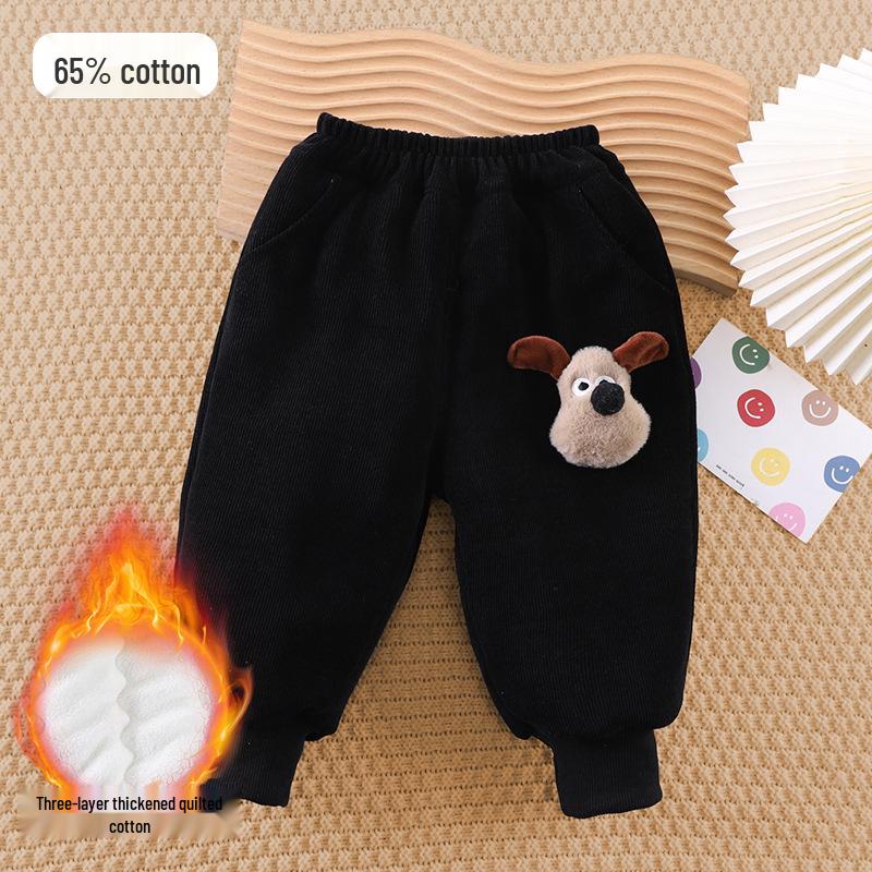 Jingqi Baumwoll-Sweathose mit Fleecefutter für Kinder: Warme Winterhosen für Jungen und Mädchen