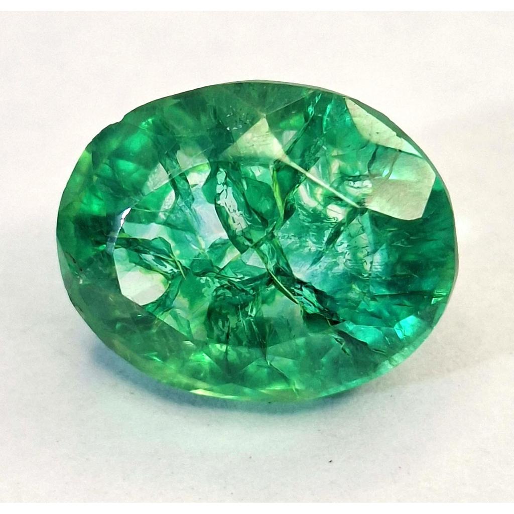 Natural Colombian Green Emerald 12-14 Ct Oval Cut Certified Stunning Gemstone