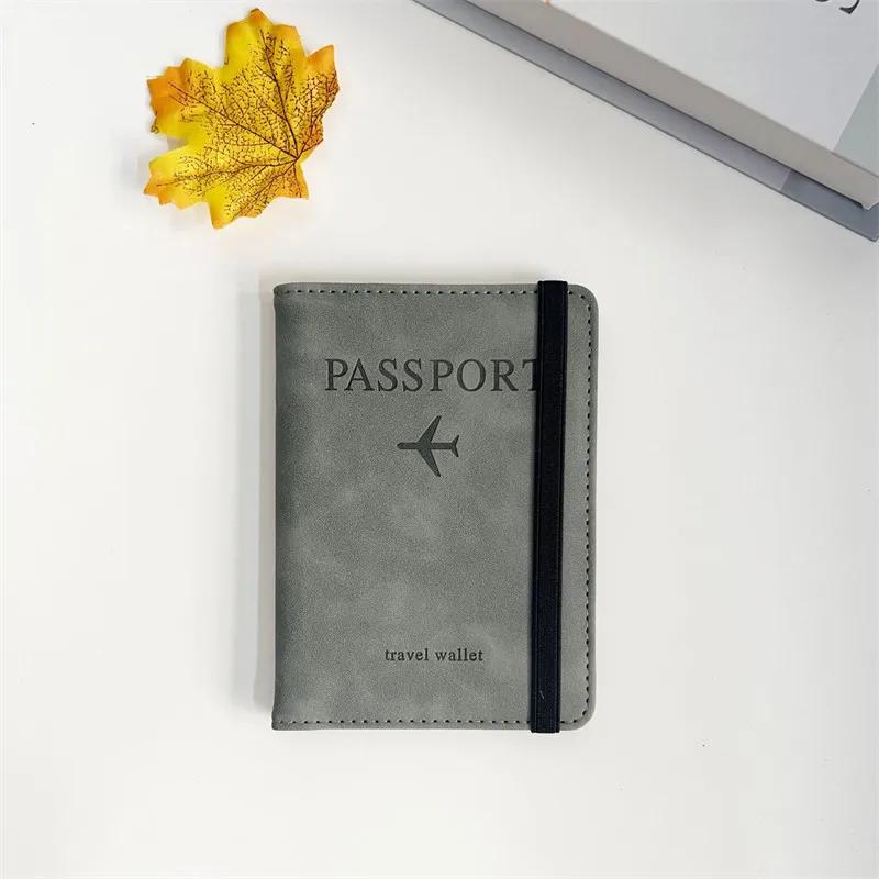 Vintage RFID Passport Cover for Women & Men - Multi- PU Leather Wallet Case with ID/Bank Card Slots, Travel Accessory
