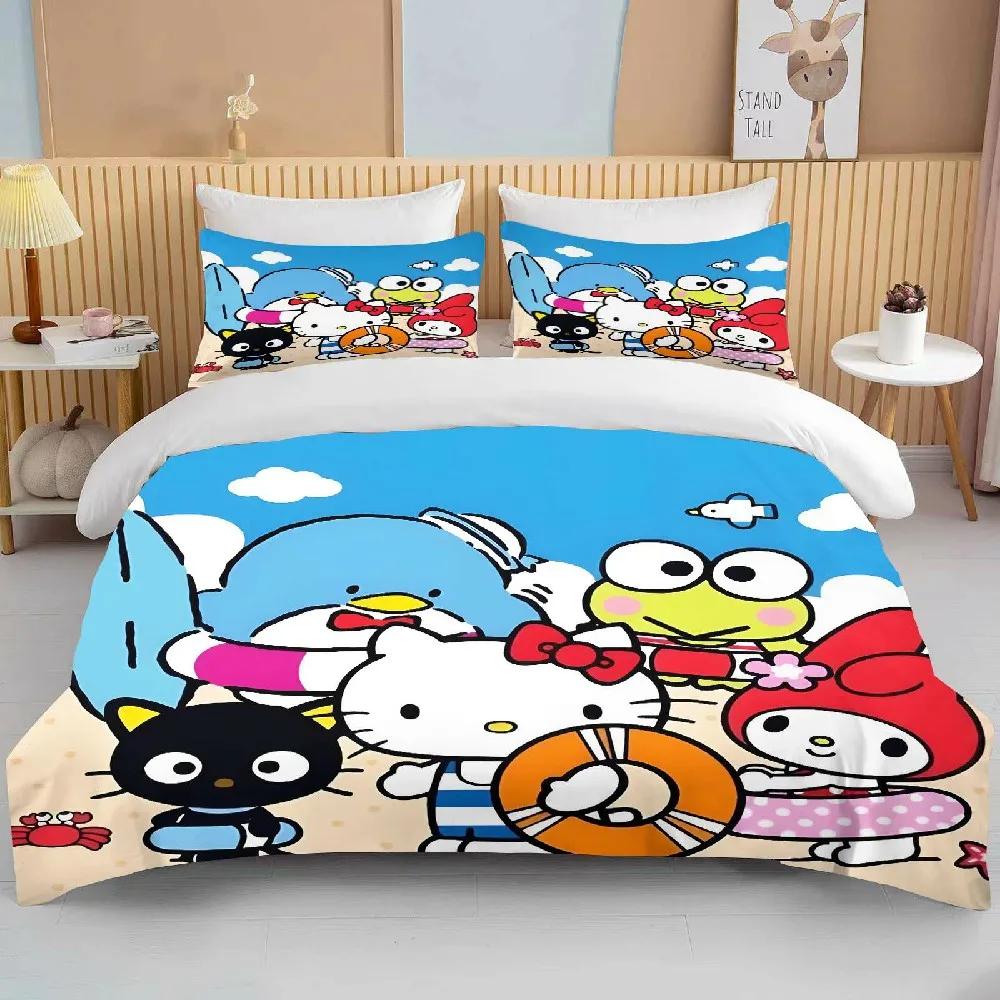 Little Twin Stars Sanrio Bedding Sets Cute Comforter Cover Bed Cover Duvet Cover Pillow Case 2-3 Pieces Sets Kids Adult Size