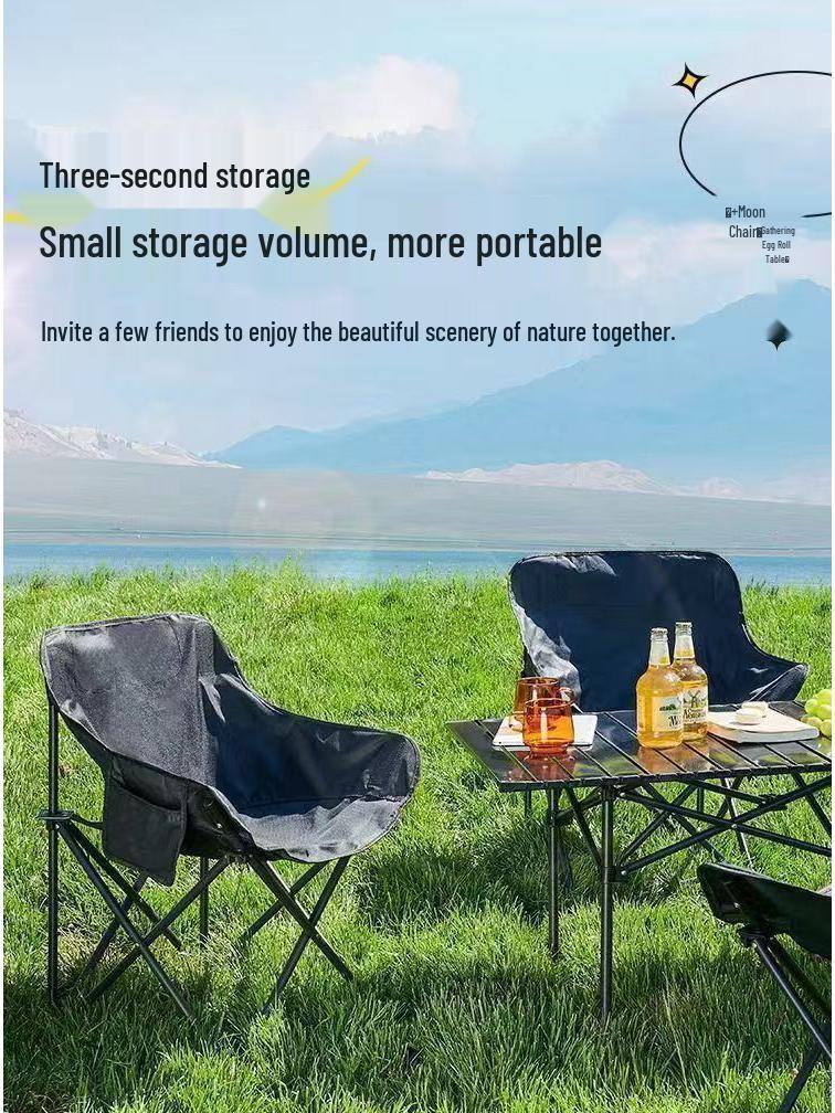 Lightweight Portable Folding Crescent Moon Camping Chair