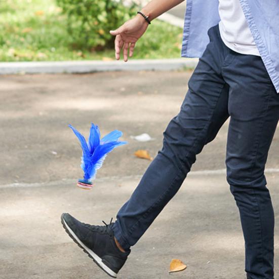 Kick Shuttlecock Stable Base Bright Color Improve Hand-eye Coordination Fluffy Primary Secondary School Students Game Shuttlecock Foot Sports