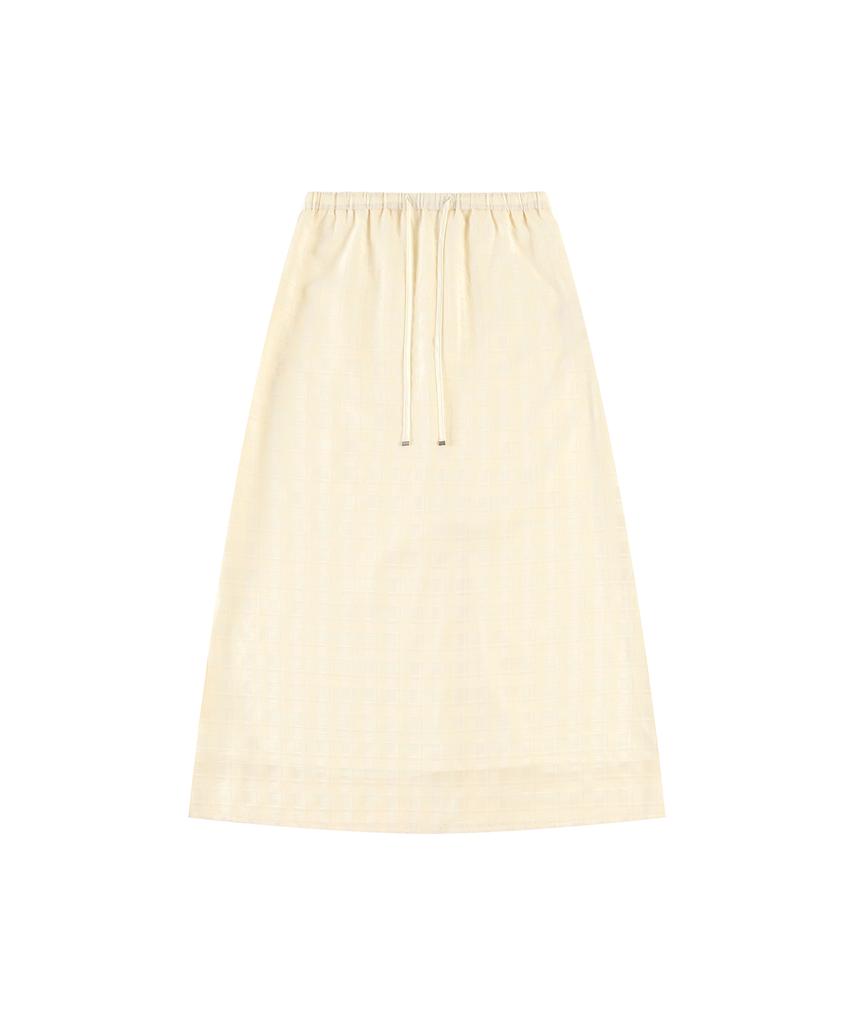 Banwonateullie P3298 Maxi Check Skirt_Cream