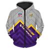 Europäischer und amerikanischer Herren- und Damen-Pullover mit Digitaldruck NFL-Fußball durchgehender Reißverschluss Kapuzenpullover, Strickjacke