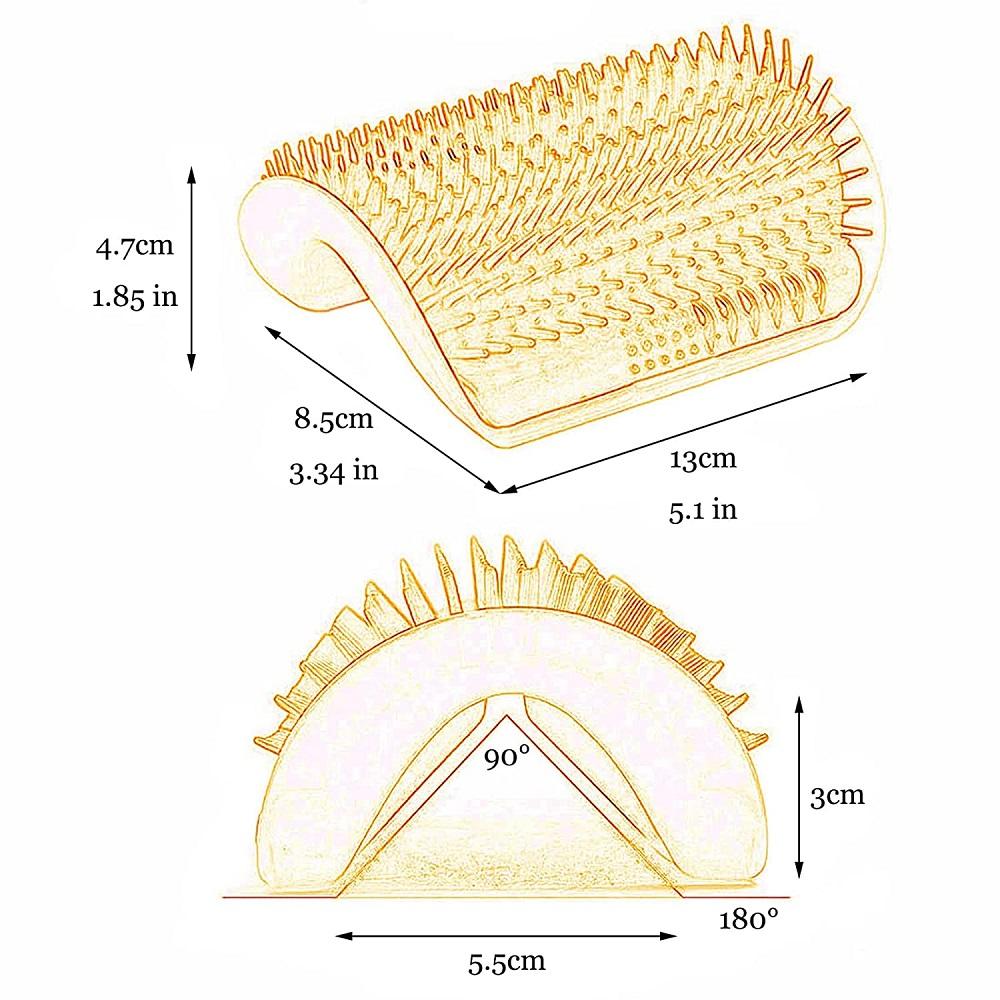 Softer Pet Self Brush Wall Corner Comb Scratcher for Long and Short Fur Cat Dog