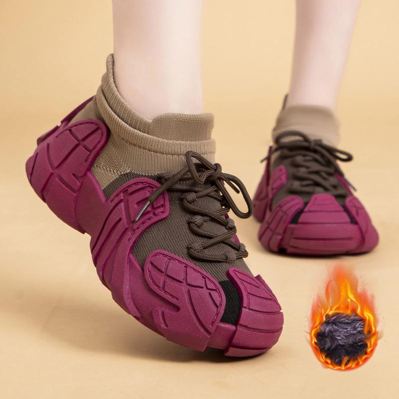 Cotton Shoes Women's Winter New Style Plus Velvet Thick Fashion Casual Thick-soled Cotton Boots Thick-soled Sports Shoes Women's Cotton Shoes