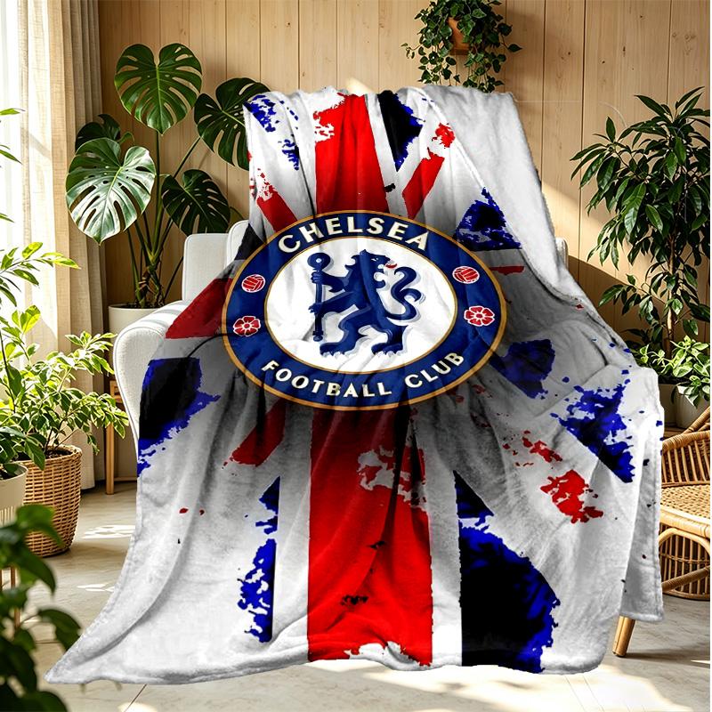 Football club.C Pattern Blanket for Home Decoration, Bed, Sofa, Car Travel, Camping, Suitable for All Seasons, Birthday Christmas Gift