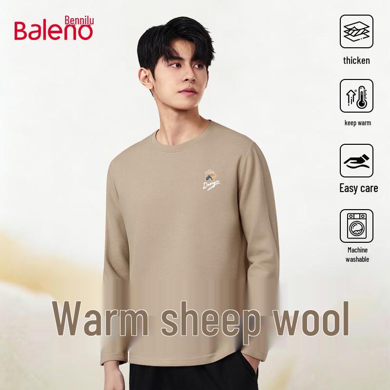 Baleno Men s Winter Fleece-Lined Round-Neck T-Shirt XL