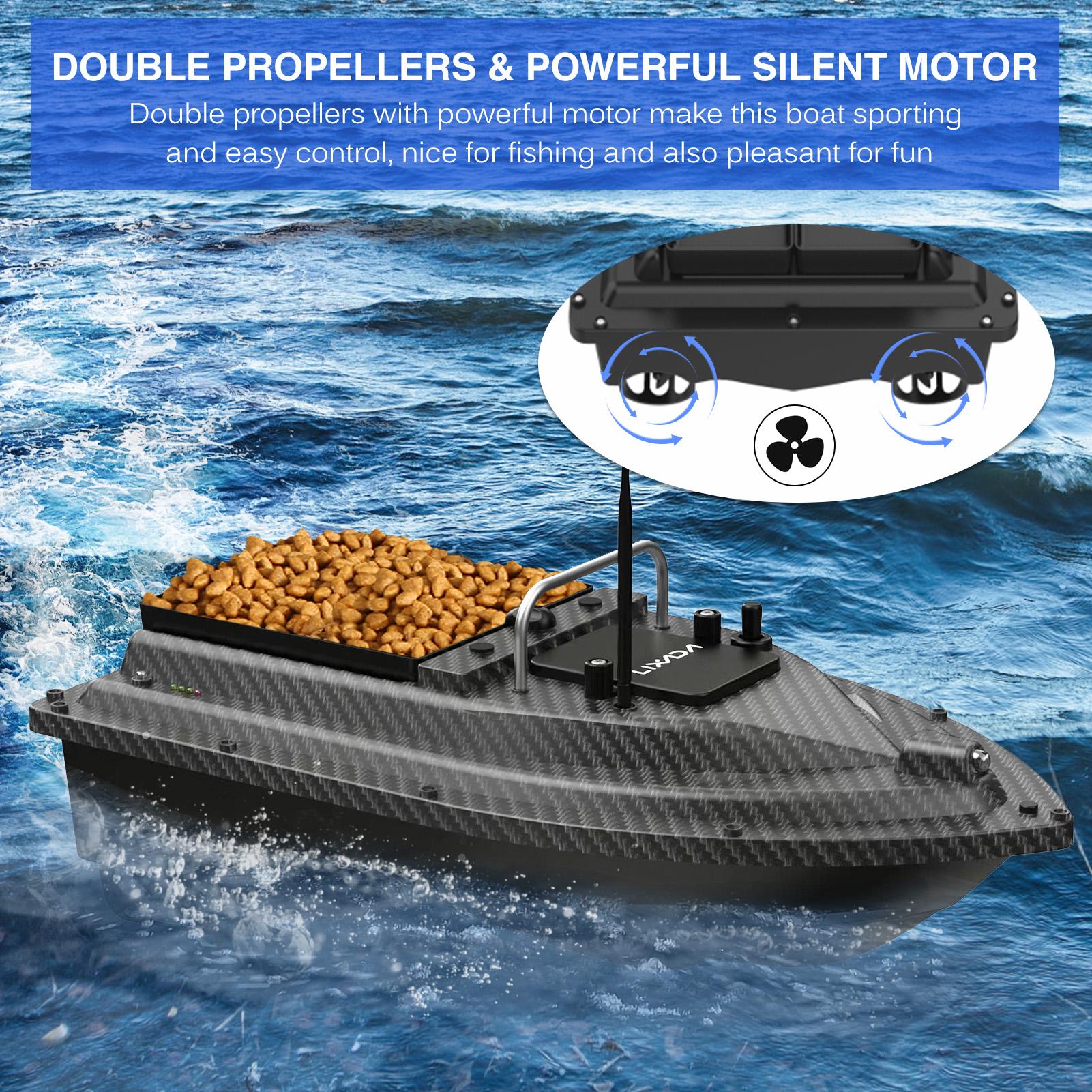 Barca Da Pesca Telecomandata 500m - Con Luce LED, Porta Esche Grande, Caricamento 1.5kg