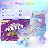 Nattork Roller Skates for Children, Inline Skates, Butterfly Series, Purple, Size M (20.5-23cm)