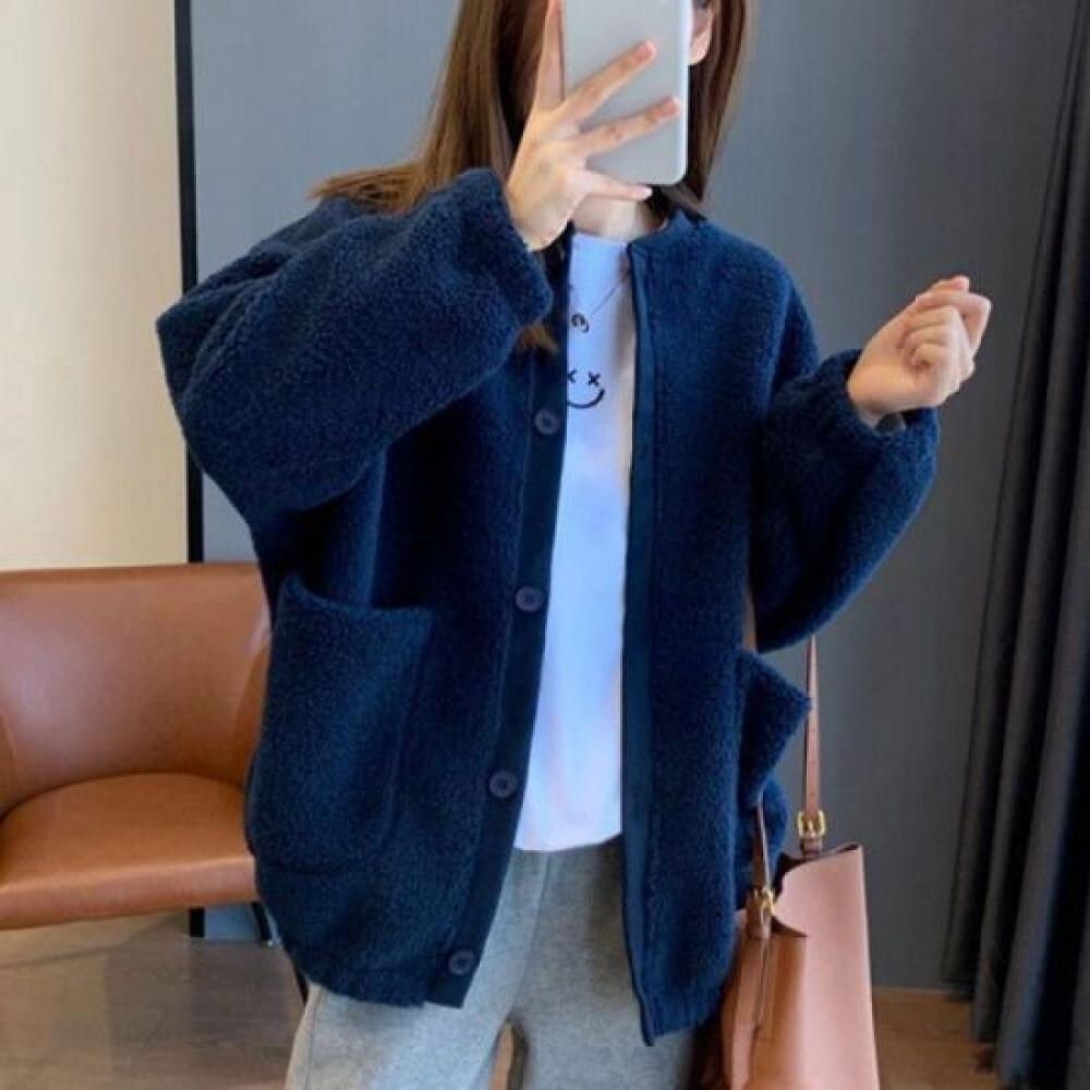 Navava Women Warm Fleece Long Sleeve Cardigan Nc308