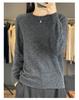 Women's 100% Pure Wool Lace Collar Round Neck Sweater - Autumn/Winter Plus Size Knit Pullover