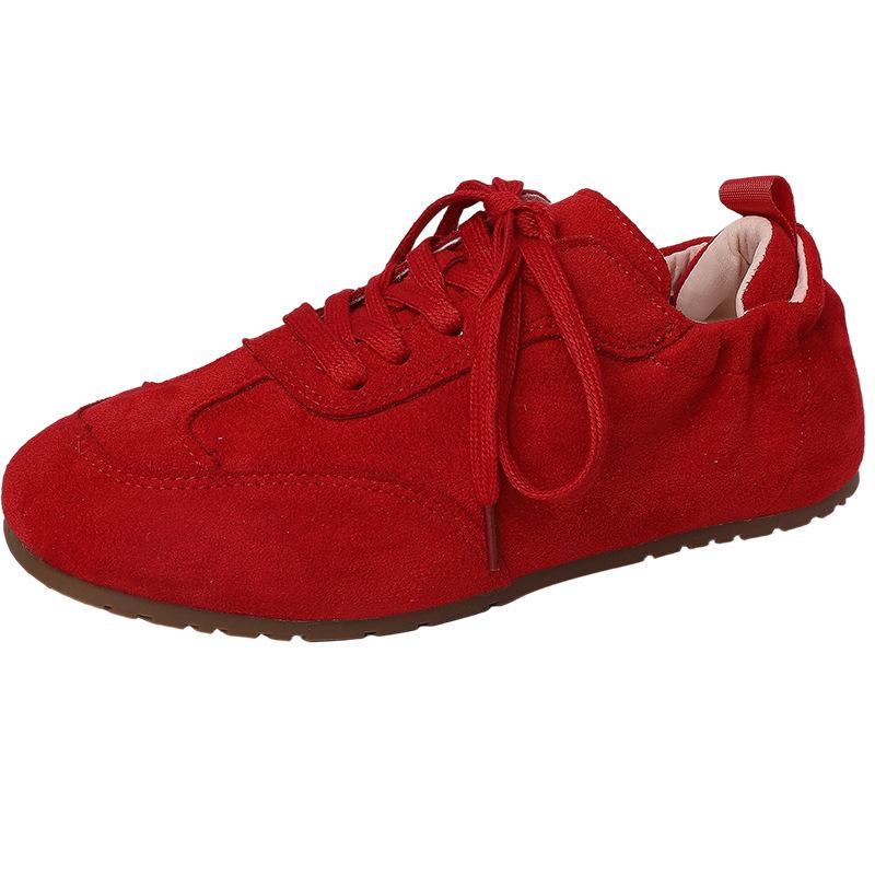 French Retro Board Shoes Women's Spring 2025 New Versatile German Training Shoes Casual Board Shoes Fashion Forrest Gump Tide