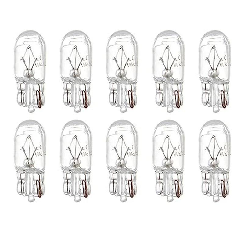 10 X Signal Lamp Glass T10 W5W 501 194 12V 5W/3W W2.1x9.5d Single Filament Car Bulb Auto Light