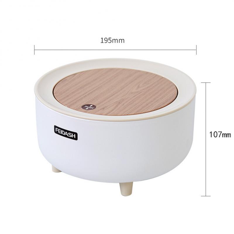 Desktop Trash Can Mini Garbage Can Simple Press Trash Storage Bin Cute Round Trash Can Kitchen Dustbin Table Trash Bin