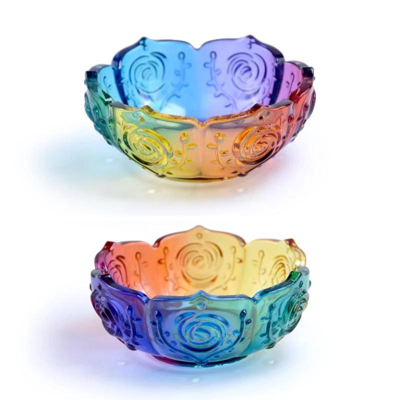 New DIY Crystal Drop Glue Epoxy Resin Rose Lotus Storage Bowl Mirror Silicone Mold