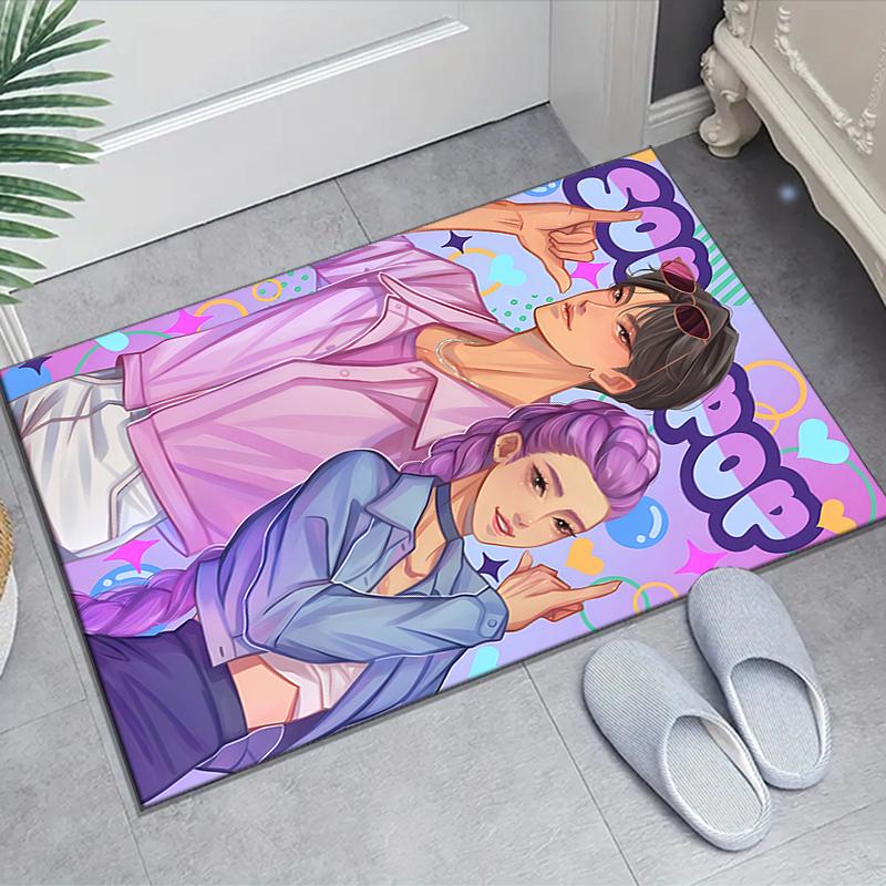 1pc KPop Demon Hunters20 Design Area Rug - Non-Slip, Soft & Cozy Floor Mat for Living Room, Bedroom, Office - Indoor/Outdoor Decorative Carpet