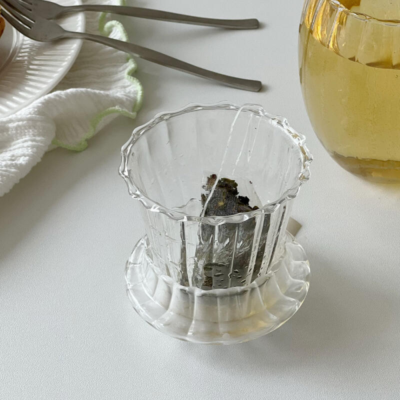 [Hitzebeständiges Glas] Nicott Plissiertes Teetassen-Set