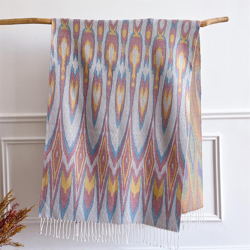 Bohemian Winter Scarf for Women Thick Blanket Jacquard Cashmere Design Lady Soft Pashmina Floral Bufanda Warm Shawl Poncho Stole