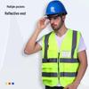 Přizpůsobitelná fluorescenční bezpečnostní vesta s více kapsami a reflexními pruhy pro noční stavební práce