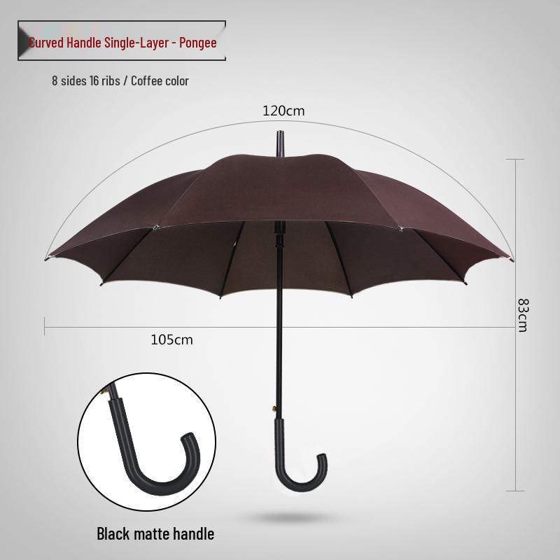 16-Rib Windproof Rainbow Umbrella - Long Handle, Sun & Rain Protection, Perfect for Business & Logo Advertising