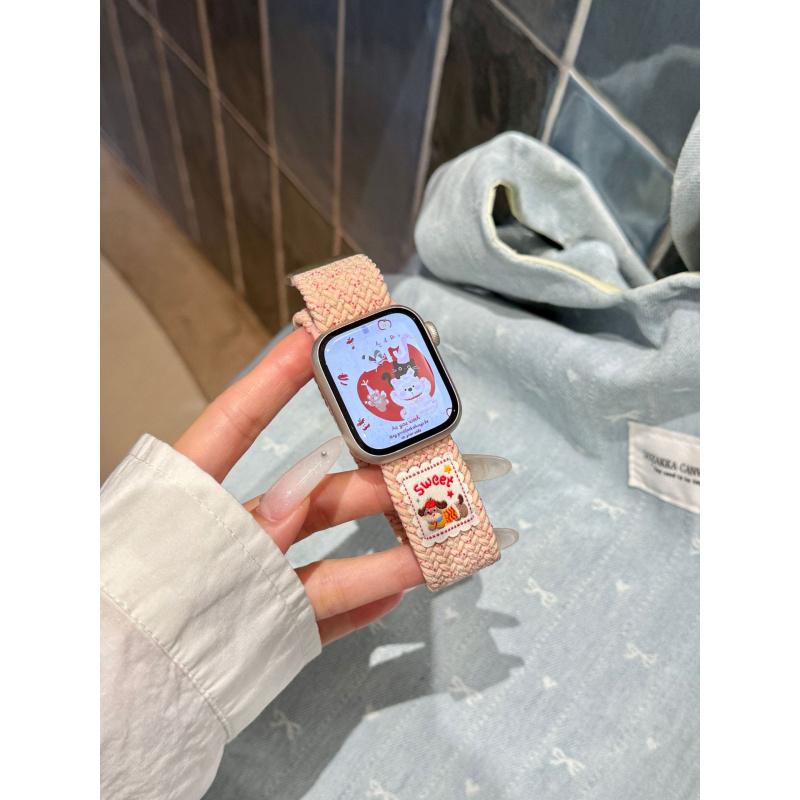 Dachshund Dog Magnetic Starp for Apple Watch 38 40mm 41 42 44 45 46mm 49mm Elastic Weav Watch Band for IWatch S10 9 8 7 6 5 4 SE