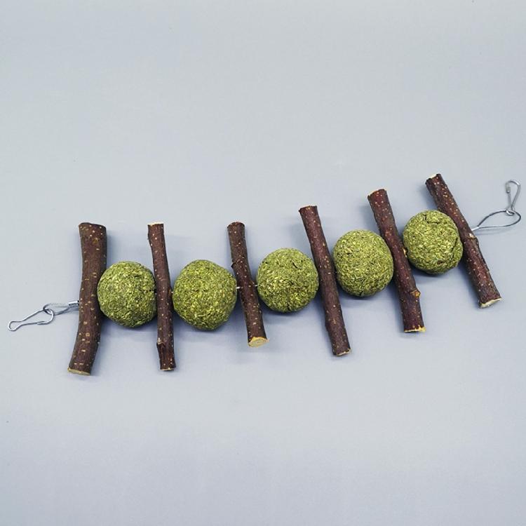 Rabbit Chew Toy Wood Sticks for Hay Balls Edible for Bunny Guinea Pig Gerbil Rat