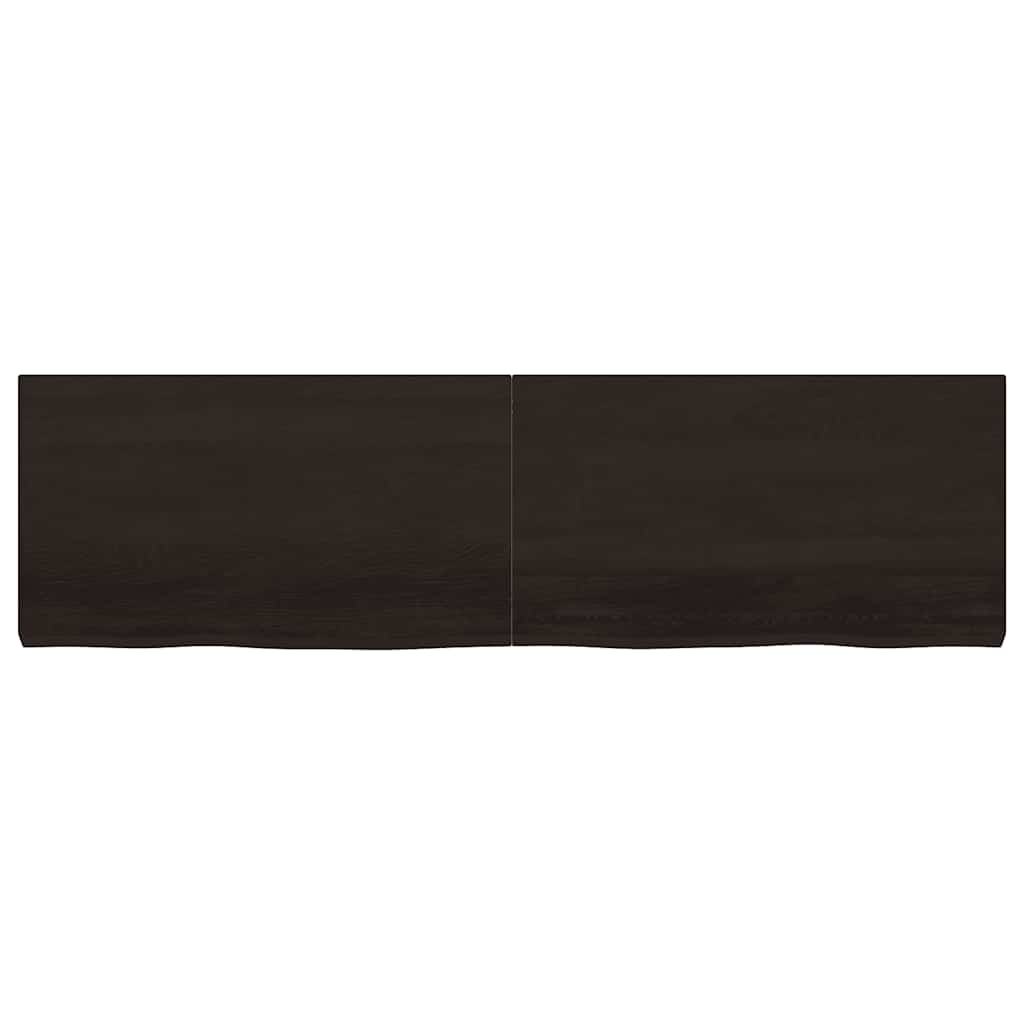 Vidaxl Półka, Ciemnobrązowa, 180X50X(2-6) Cm, Wykończone Drewno Dębowe