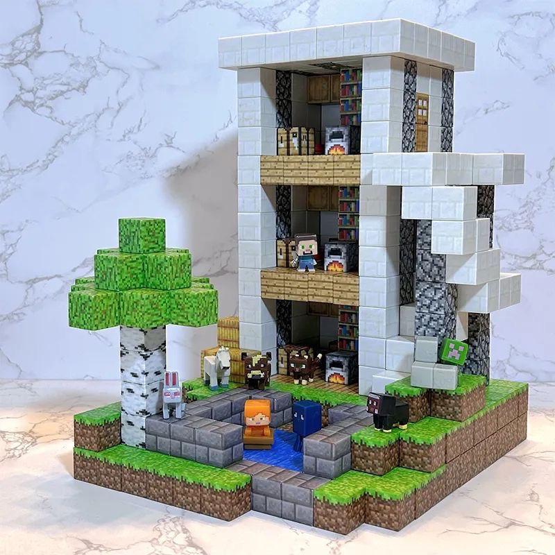 Minecraft 3D Magnetische Bausteine - Veränderbares Lernspielzeug für Kinder, Perfektes Geschenk zum Kindertag