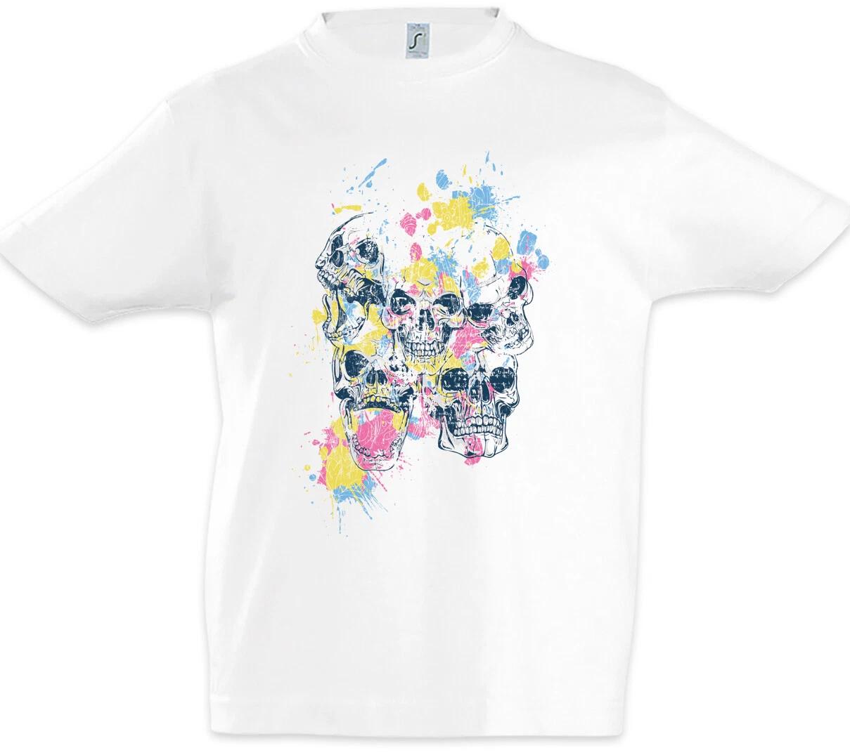 

Skulls With Colored Ornaments Kids Boys T-Shirt Tattoo Tattooist Skull- 130