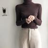 Casual Solid Basic Knitted Blouse Women Elegant Turtleneck Long Sleeve Tunic Auturm Bottoming Pullover Tops  new