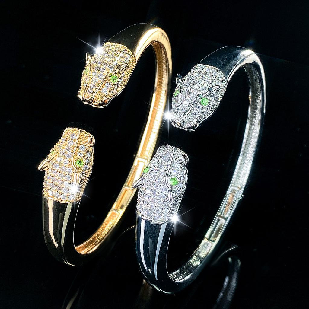 Leopard Element Full of Zircon Women's Fashionable Simple Accessory Bracelet