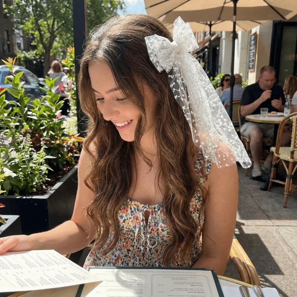 Vintage Lace Bow Hairpin Flower Embroidery Kids Hair Accessories New Princess Style Hair Clip  Gift