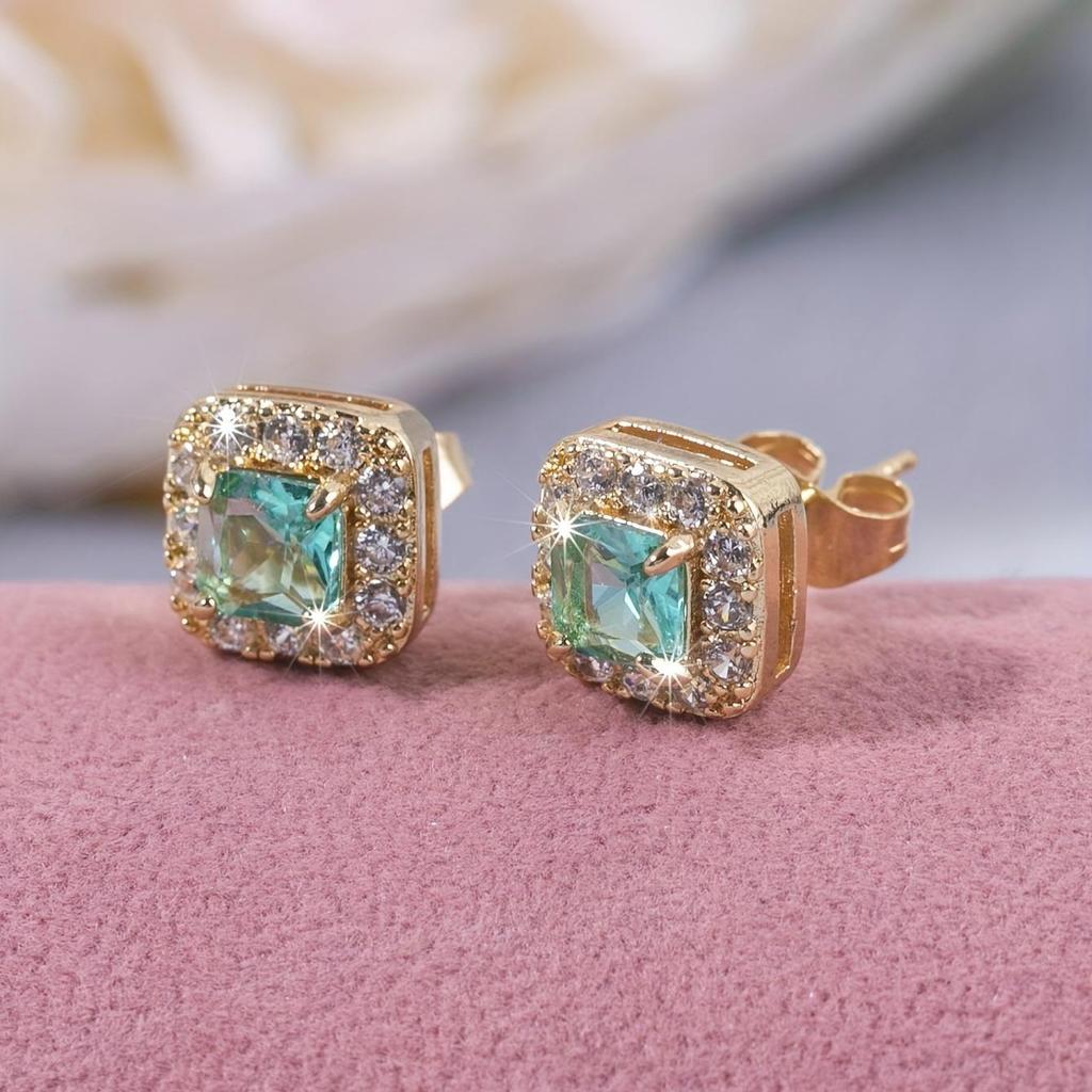 Geometric elegant square earrings for women's wedding engagement party jewelry accessories