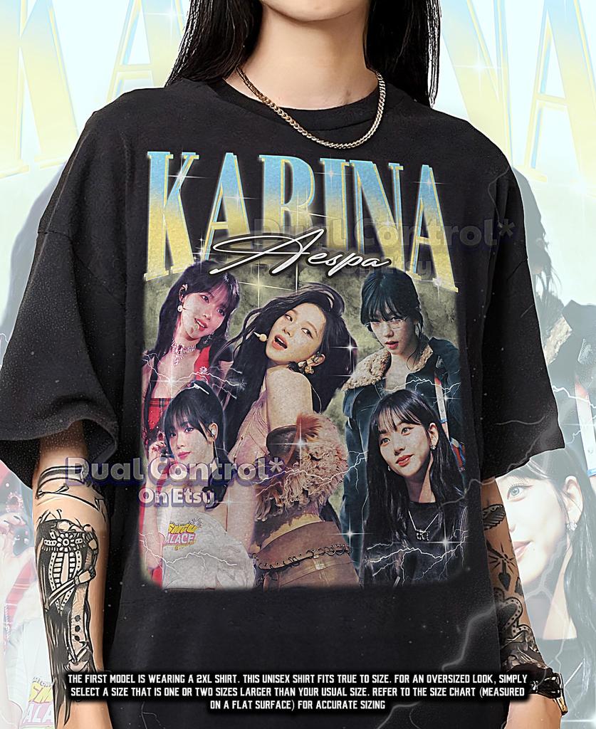KARINA AESPA Bootleg Shirt, Karina Aespa Retro Tees, K-Pop Queen T-Shirt, Idol Longsleeve, Karina Aespa Vintage Sweater #saf