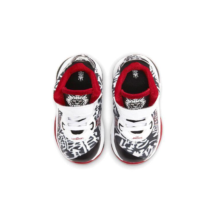 Nike LeBron 8 TD Graffiti Baby-Sneakers Weiß Schwarz Sportrot DH3241-001