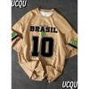 T-shirt Grafica Stampa Sud America Brasile Manica Corta Sportiva Uomo Unisex Casual Quotidiano Estate T-shirt da Corsa da Uomo