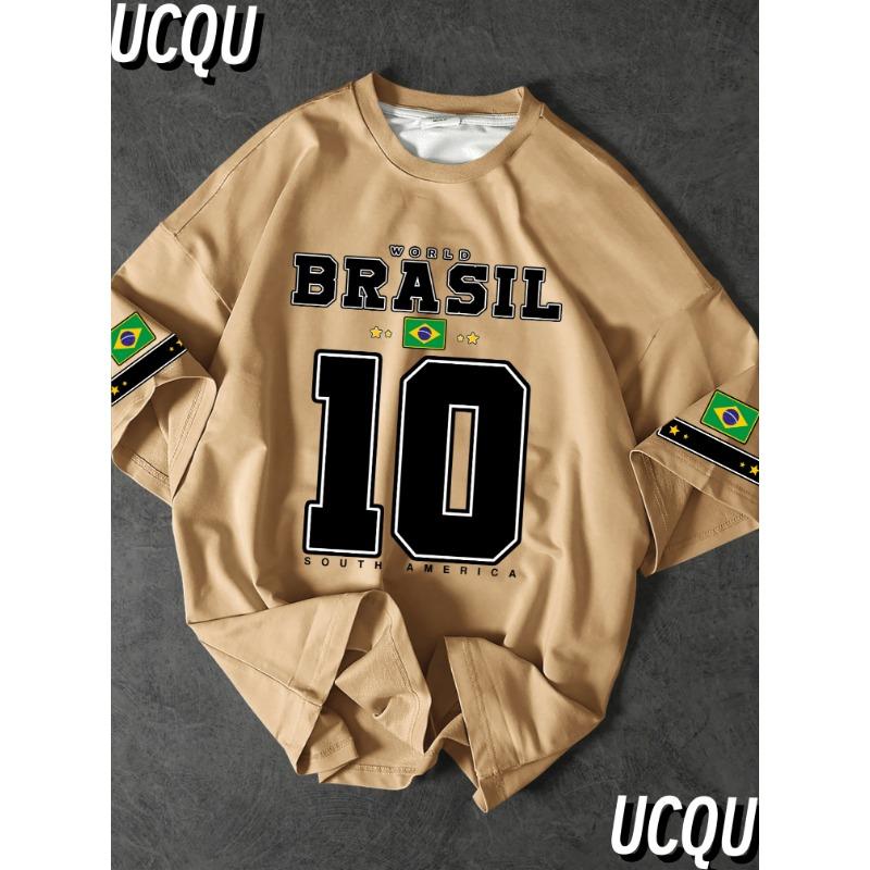 T-shirt Grafica Stampa Sud America Brasile Manica Corta Sportiva Uomo Unisex Casual Quotidiano Estate T-shirt da Corsa da Uomo