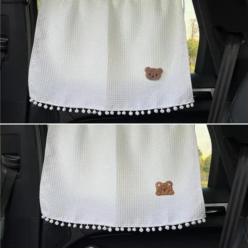 Suction Cup Waffle Cloth Curtain In The Car Window Sunshade Cover Cartoon Side Window Sunshade UV Protection For Kid Baby