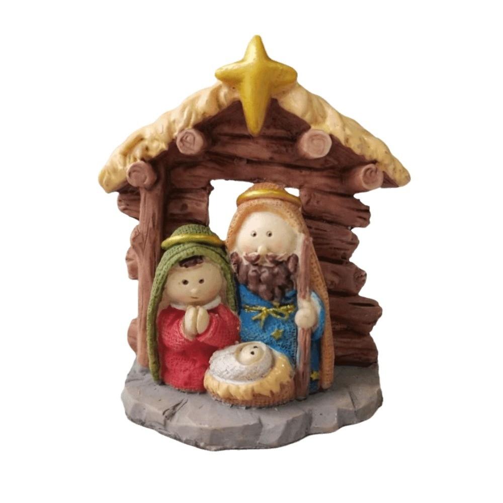 Tabletop Ornaments Nativity Scene Figurine Resin Nativity Family Sculpture Mother's Day