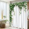 1pc Floral Vine Bathroom Shower Curtain - Elegant Greenery & White Flowers Design, Durable Polyester Fabric, 70. 8x70. 8 Inches