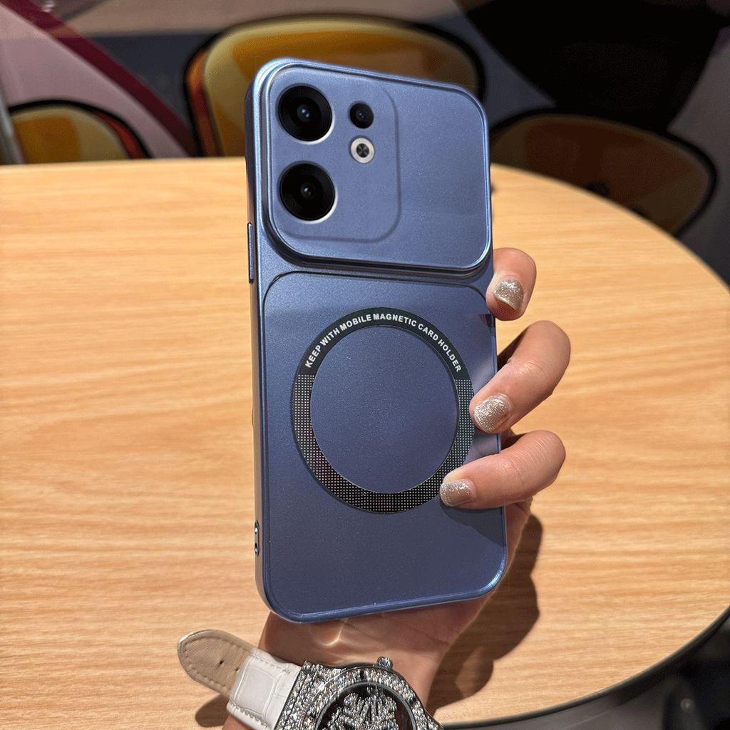 Metallic Finish Magnetic TPU Phone Case for OPPO Reno13 F 4G/5G Shockproof Matte Soft Cover