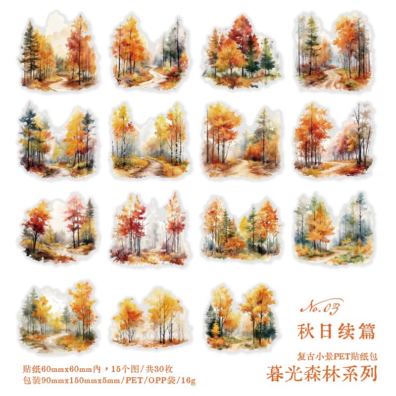 6 styles 30 pcs Twilight forest Series sticker Decorative Diy Diary Album Scrapbooking Material Junk Journal Supplies