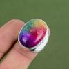 Rainbow Solar Quartz Druzy Ring 925 Sterling Silver Ring Natural Gemstone Ring Handmade Silver Jewelry Gifts For Him Available In Ring Size