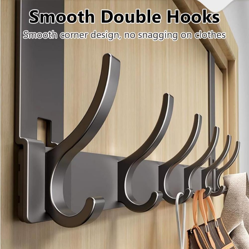 Over The Door Hooks 12-Hook Door Hanger Organizer for Bathroom & Bedroom Heavy Duty Over Door Towel Rack Coat Hat Bag Hanger with Rust-Resistant Hooks