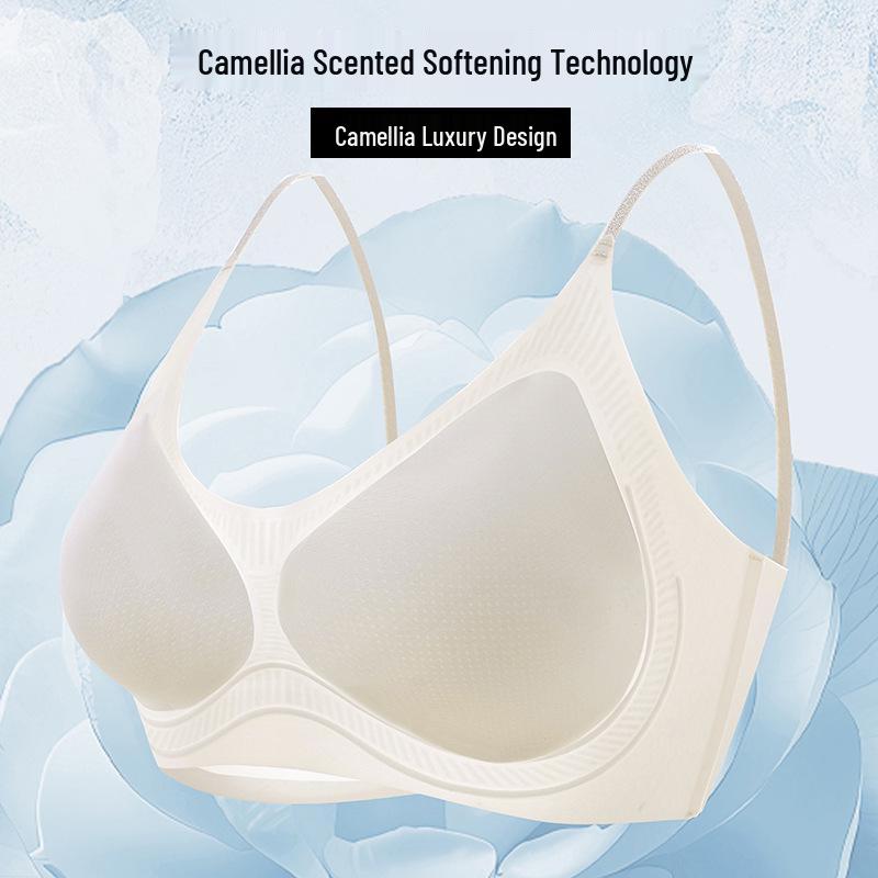 Kräuter-Kamelie Cool Summer Nahtloser Spaghetti-Träger-BH für Damen