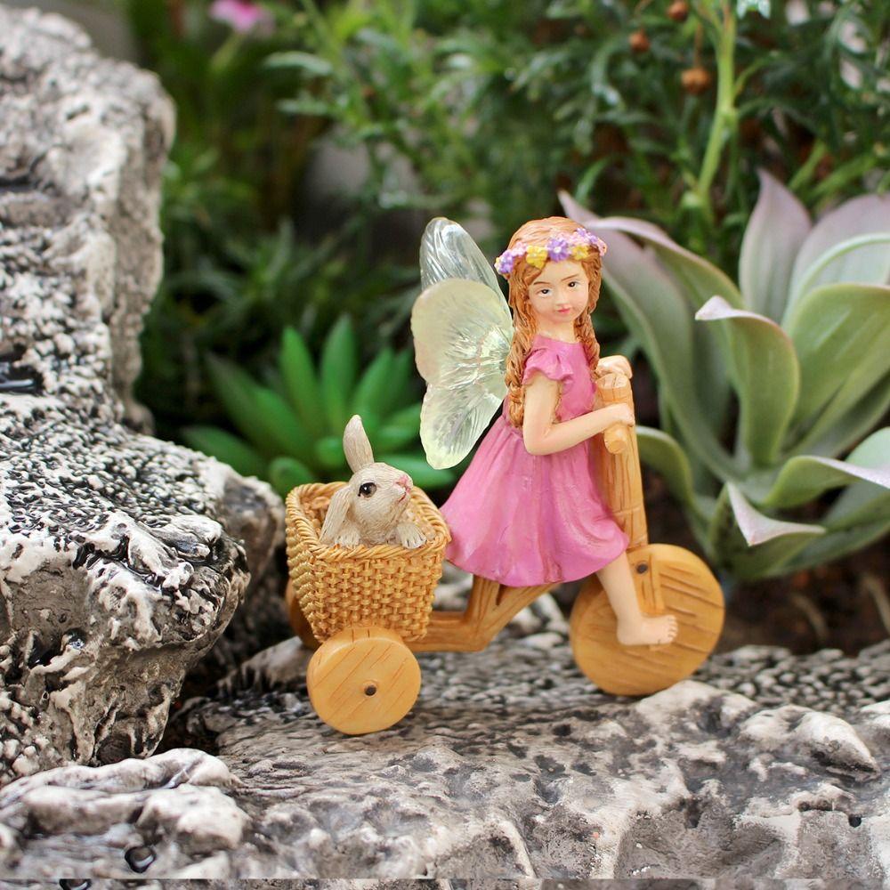 Scene Decoration Resin Fairy Garden Figurines Cute Creative Fairy Statue Funny Art Bonsai Inserts Tabletop