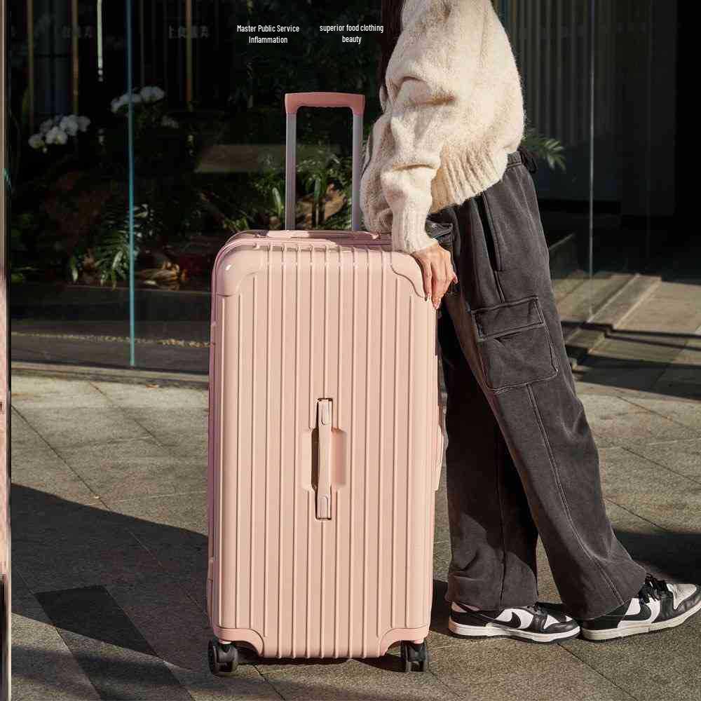 26" Stylish Large Capacity Trolley Suitcase with Universal Wheels & Password Lock for Men & Women