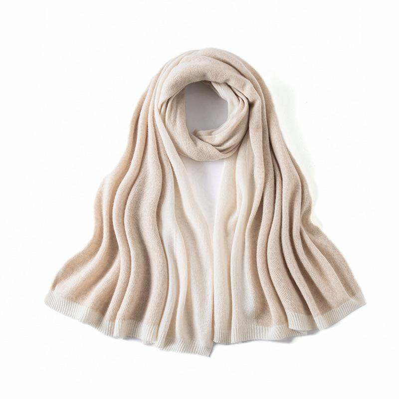 

Кашемировый шарф женский большой бренд высокое качество 100 чистый кашемир кондиционер теплая шаль дышащий и не душный 180cm бежевый